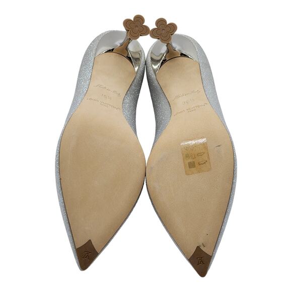 Louis Vuitton Blossom Pumps Glitter in Silver 36.5 6.5 NWB - Picture 6 of 8